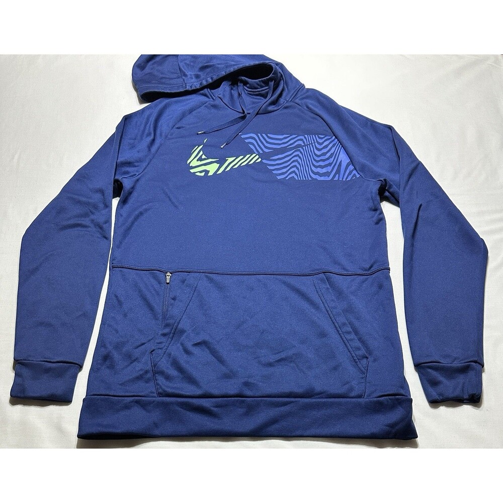 Nike Hoodie Mens Medium Dri-FIT Swoosh Graphic Zip Pocket Pullover CU6269-492 - Picture 2 of 9